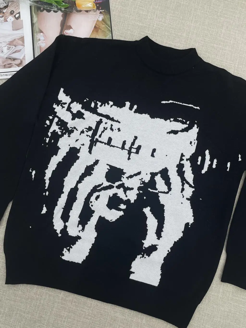 Свитер Мужской трикотажный в стиле хип-хоп пуловер с графическим принтом