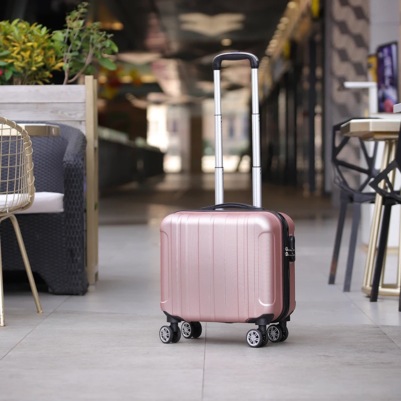 

Fashion 17 inch small suitcase on wheels ladies 14 inch mini cabin suitcase chassis trolley case password luggage cosmetic box