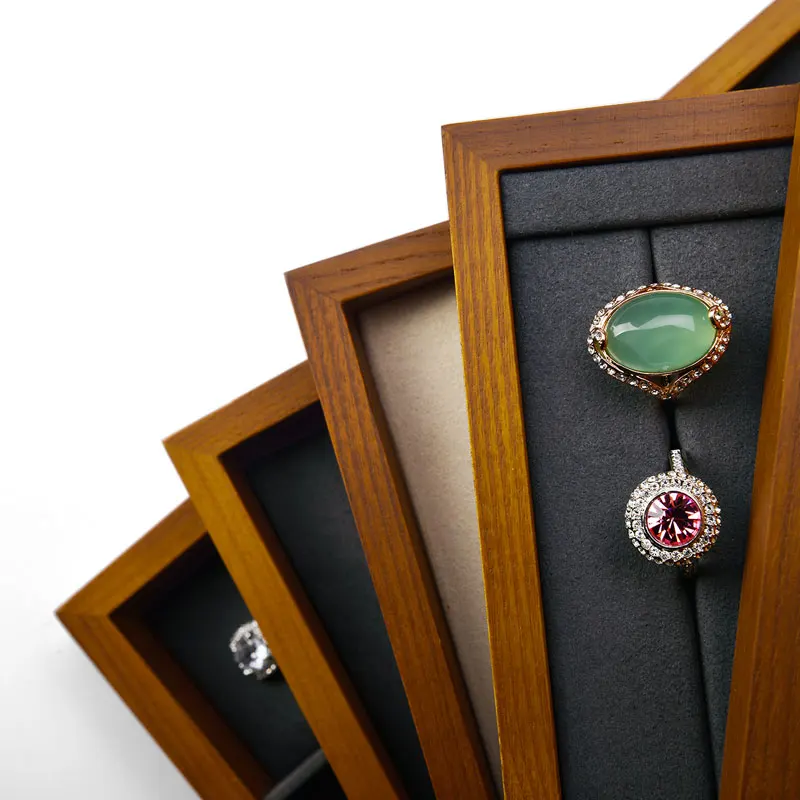 Oirlv Multi-function Wood Flat Jewelry Tray Stackable Jewelry Drawer Organizer Bracelet/Watch/Earrings Showcase Jewelry Holder