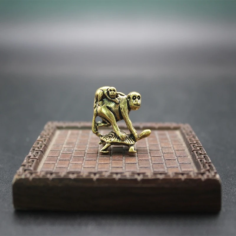 Медные фигурки черепахи с обезьянами MOONBIFFY
