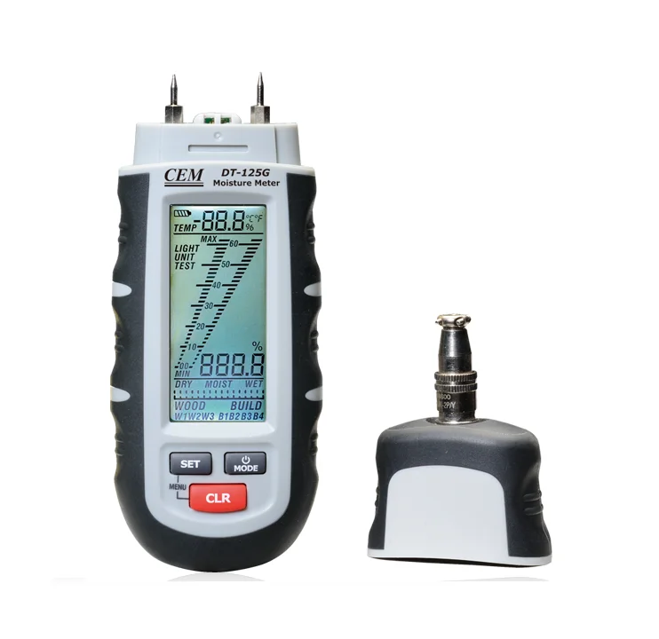 

CEM DT-125G Various Professional Remote Probes Wood Moisture Meter also for Plaster Building Materials Paper Concrete