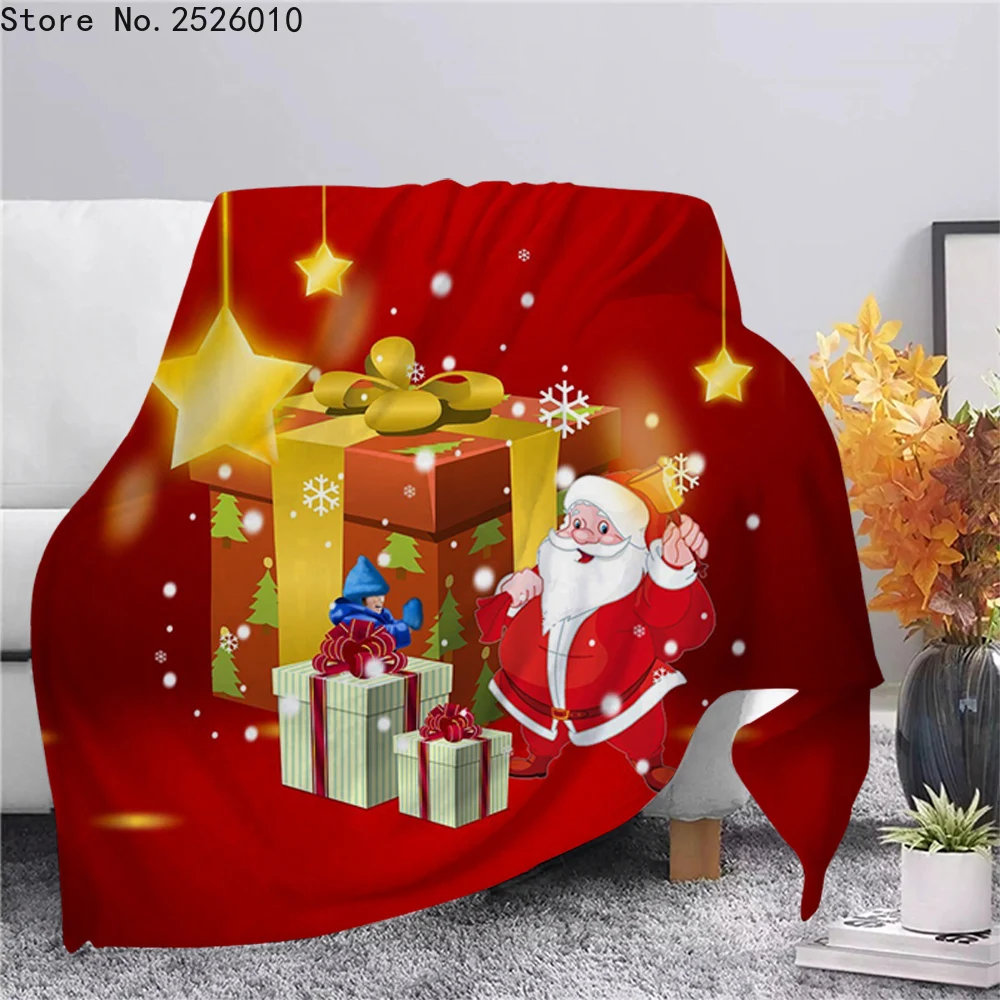 

Рождественское теплое фланелевое одеяло с Санта-Клаусом, 3D печать, плед, одеяло для походов и пикника, офисное одеяло для короткого сна одея...