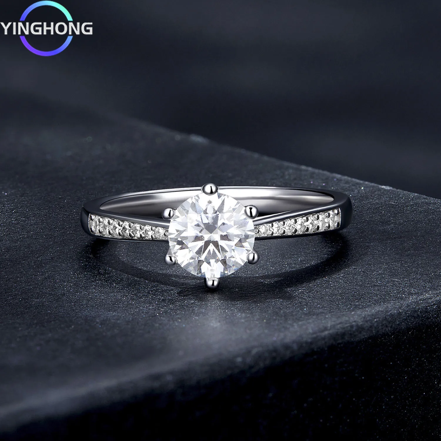 

2023 New Original S925 Sterling Silver Shining Moissanite Women's Ring Fashion Charm Luxury Exquisite Jewelry Gift