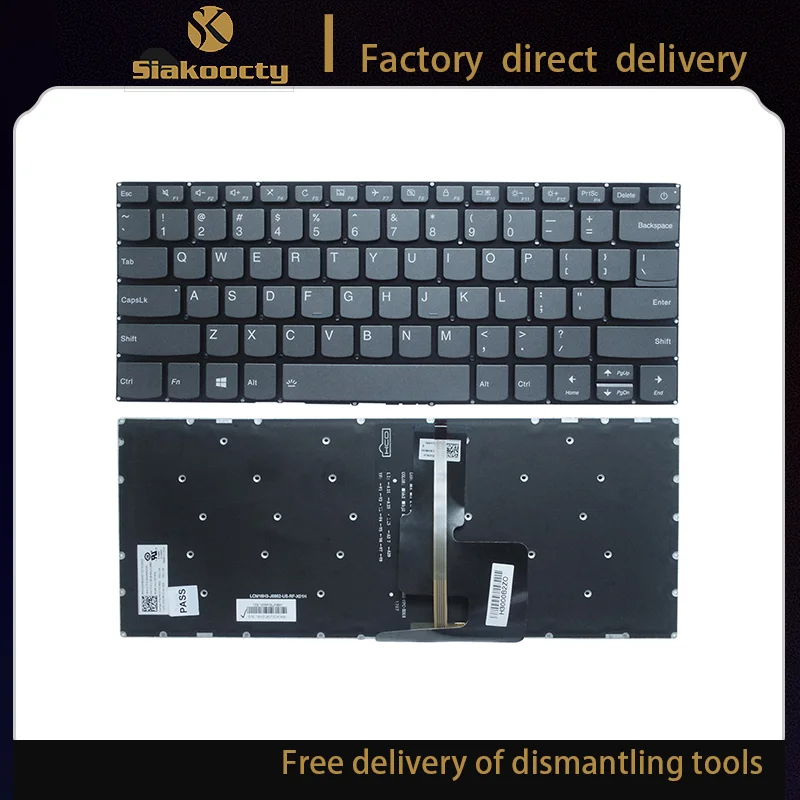 

Siakoocty New Backlit Laptop keyboard For Lenovo 320-14IKB 320-14ISK 320-14 US English keyboard black PC4CPB-US 9Z.NDSBN.B01 SN2