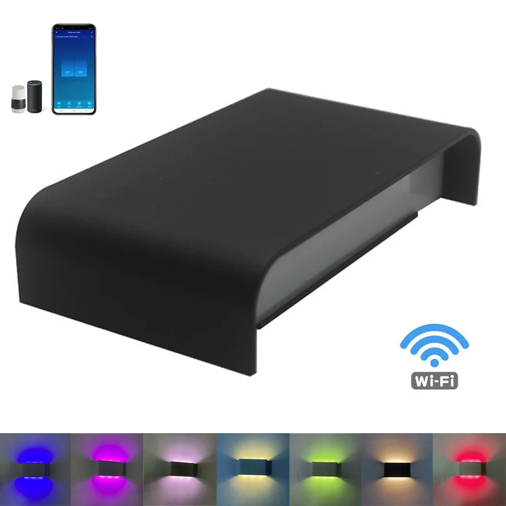 9W Настенные лампы с регулируемым светом Приложение для управления светодиодными