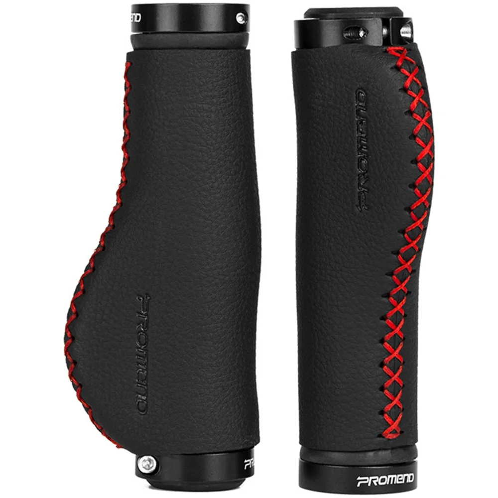 

New 2pcs 202g Leather Bicycle Grips MTB Road Bike Aluminiu Grip End bar Fixed Bike Bar ends Parts Cycling Handlebar Anti skid