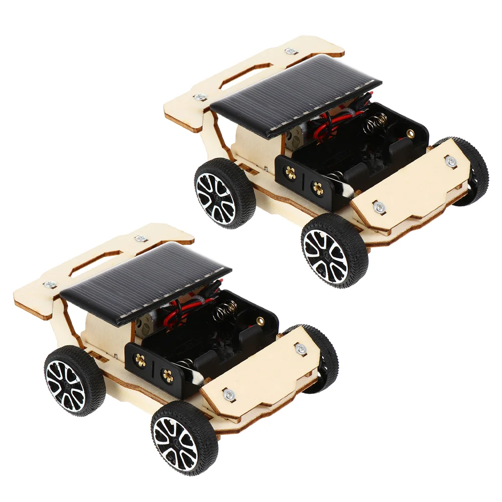 

Stem Wooden Solar Car 2 Sets Solar Car Toys DIY Wooden Science Experiment Model Educational 3D Building Puzzles for Kids Teens