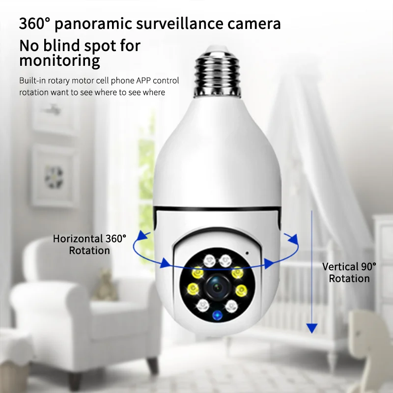 Беспроводная уличная камера видеонаблюдения s 360 градусов с Wi-Fi 1080p Hd мини-камера