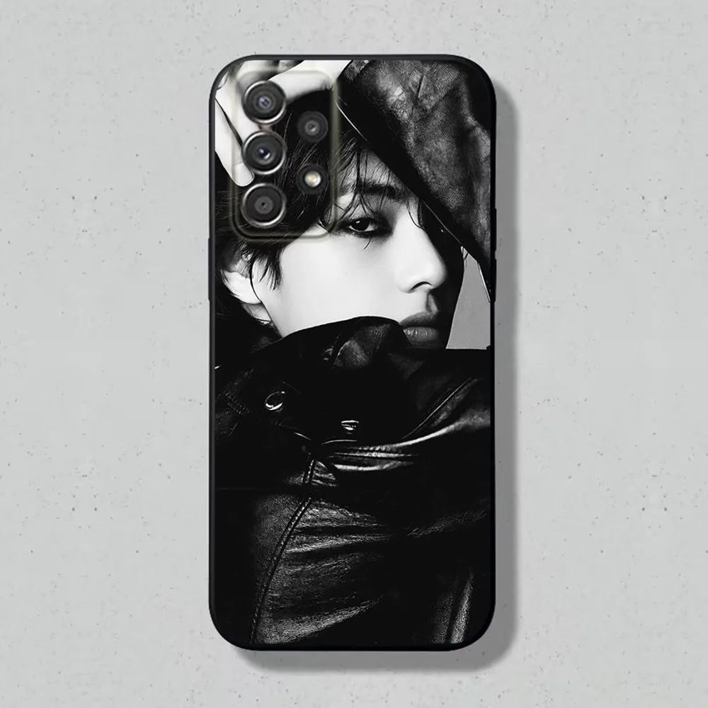 Kim Tae H-Hyung Phone Case For Samsung S24 S23 S22 S21 S20 S10 S10E S9 Plus FE Note 20 Soft Black Cover Shell