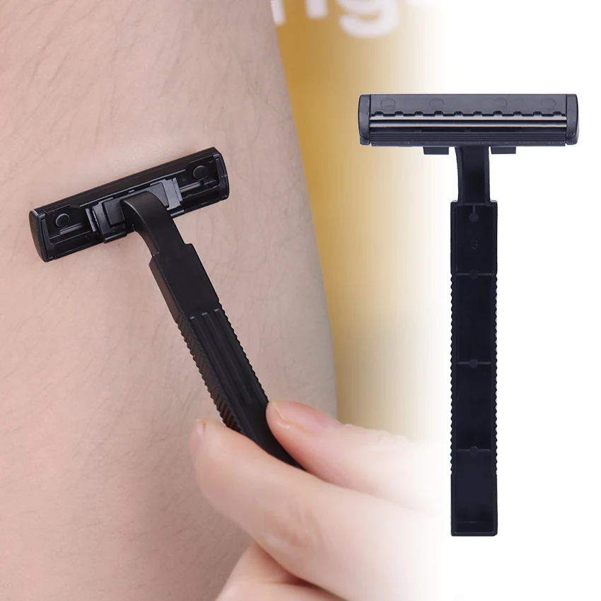 30PCS Hotel Rooms Disposable Shaver Two Blade Plastic Handle Square Handle Stainless Steel Razor For Man Women