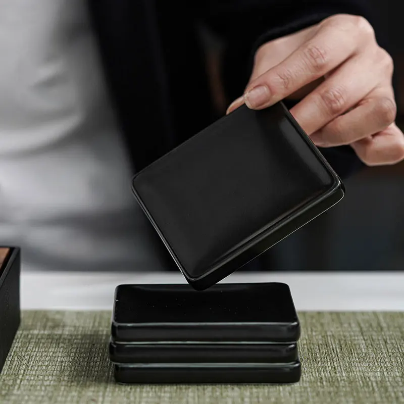 

Japanese Ceramics Cup Mat Anti-skid Coffee Coaster Heat Resistant Creative Posavasos Square Shaped Mug Mat Placemat Home Decor