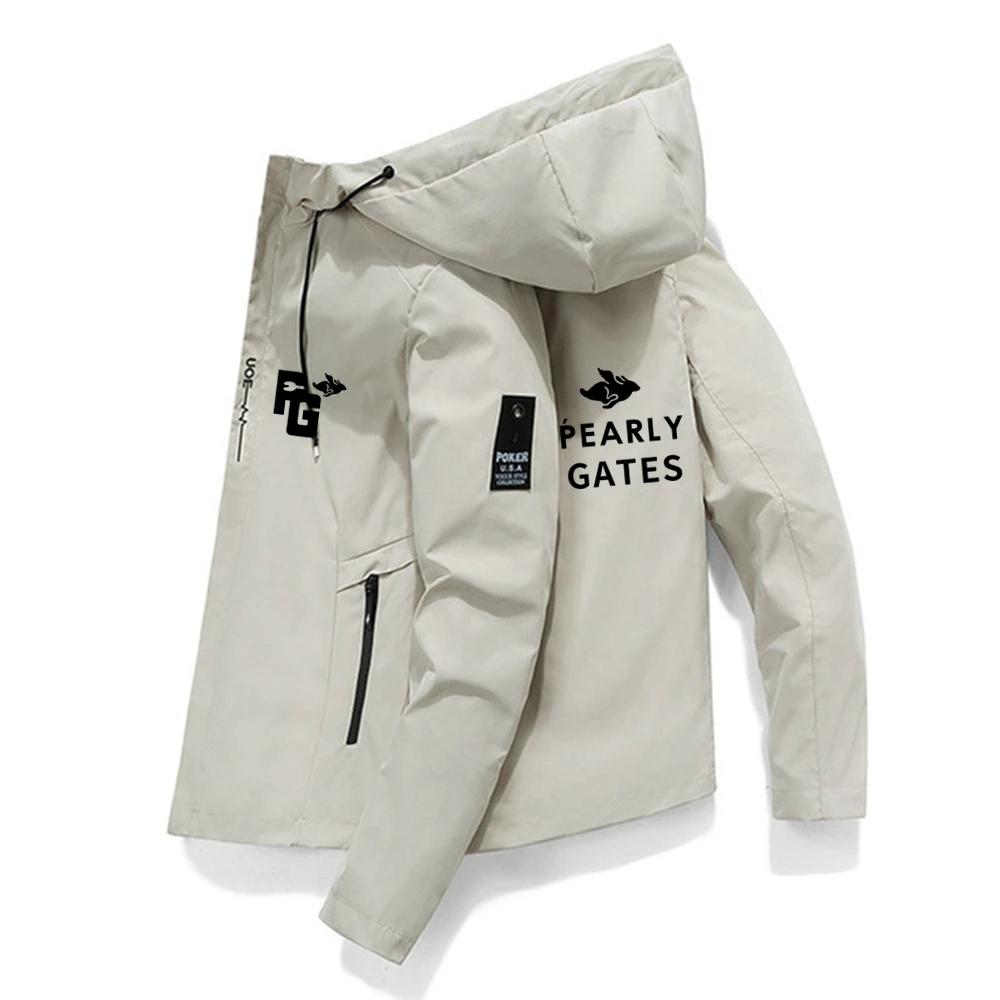 

Spring and Autumn Jacket Men's Windproof Zipper Coat Work Jacket Casual Hoodie Classic Printed Fashion Outdoor Adventure Jacket