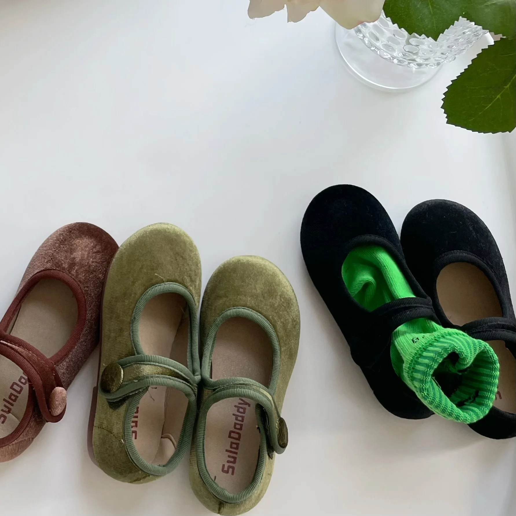 

Eu23-33 2023 Spring Summer New Baby Girls Mary Janes Cloth Shoes Fashion Solid Color Velvet Shoes Shallow Princess Shoes