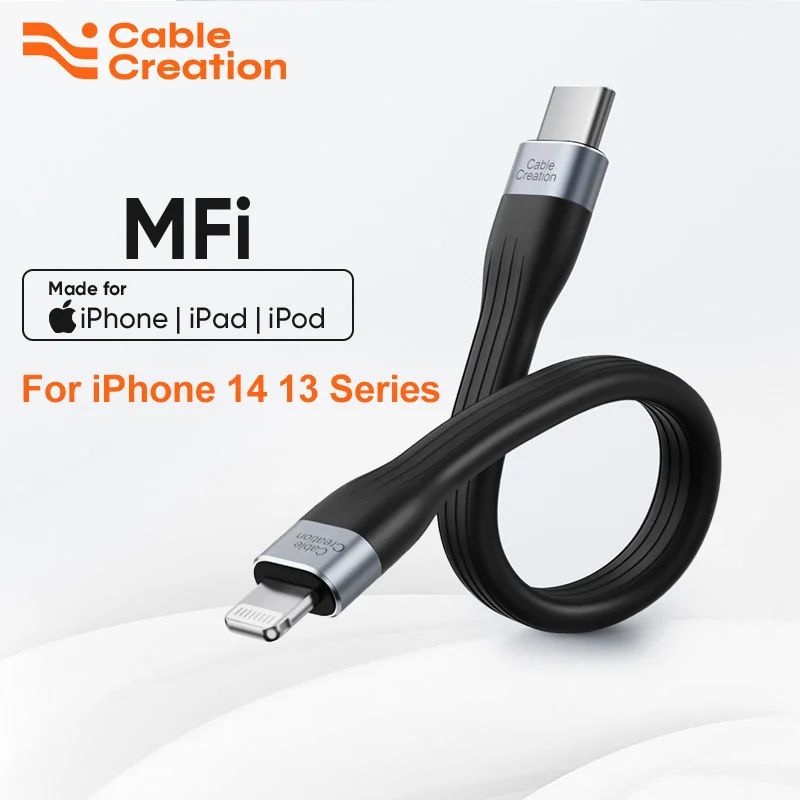 

CableCreation MFi USB C/A to Lightning Cable 18W PD Charging Data Short Type C Cable for iPhone 14 13 12 11 Pro Max iPad 15 cm