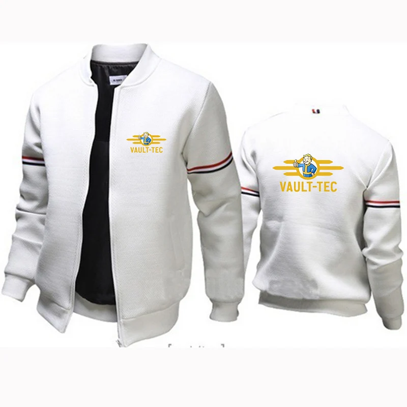 

2022 Vault Tec Logo Video Game Fallout 2 3 4 Printed Spring Autumn Motorcycle Flight Pilot Air Force Men Bomber Jacket
