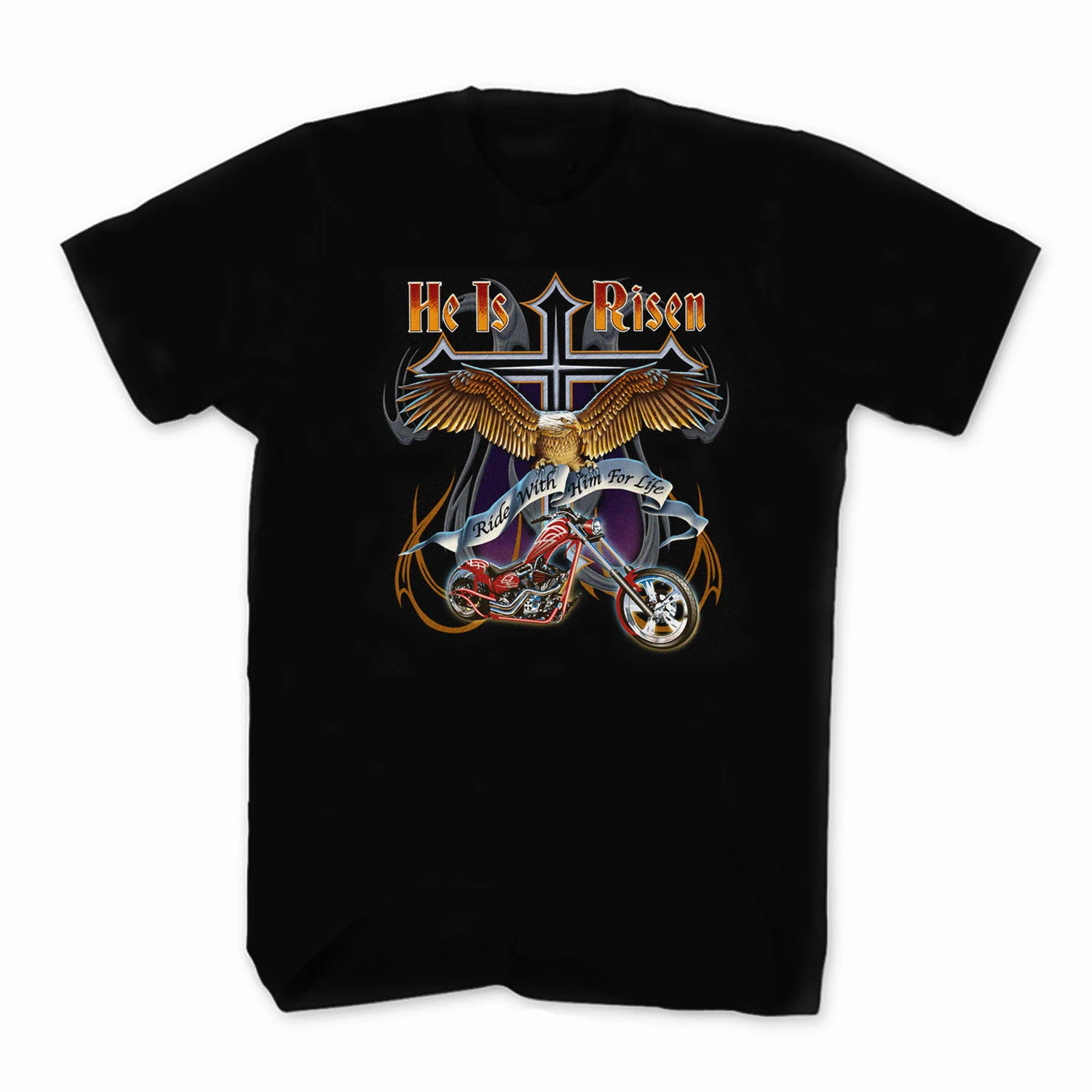 

Custom Christian Biker Motorcycle Chopper Motorcyclist T Shirt. Summer Cotton O-Neck Short Sleeve Mens T-shirt New Size S-3XL