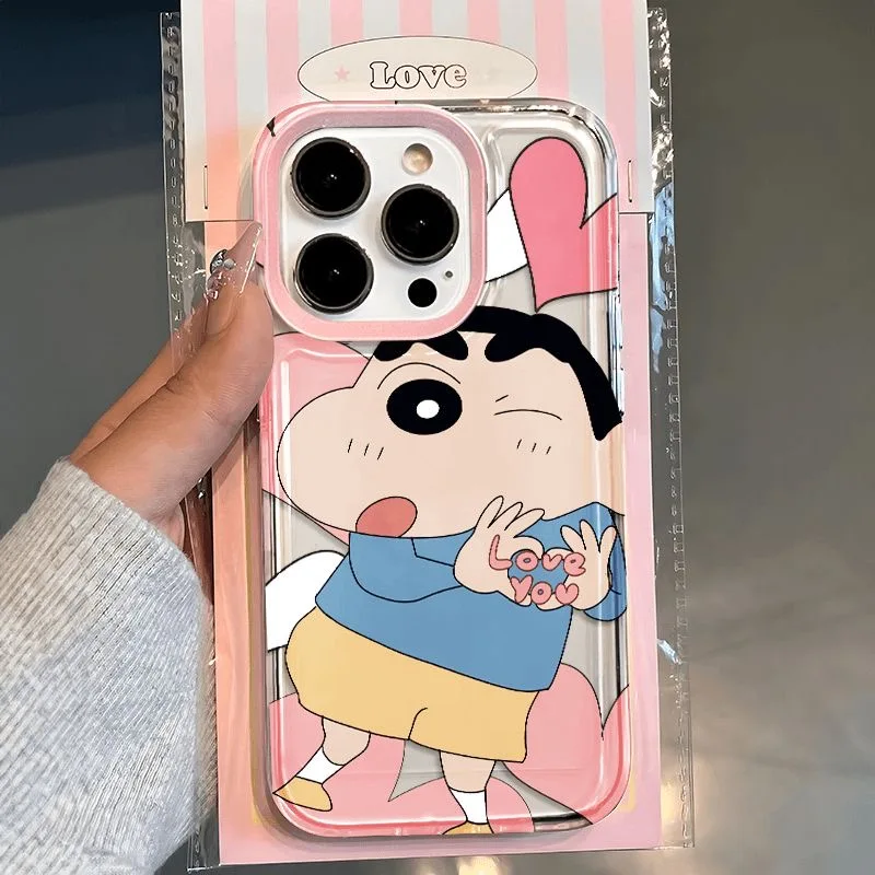 Прозрачный космический чехол Love Crayons Shin-chans для Vivo Y03 Y16 Y17 Y17S Y19 Y21 Y28 Y36 Y52S Y55S Y73S Y75 Y78