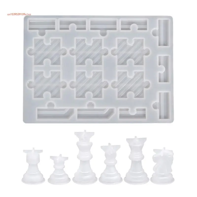 Шахматный набор с шашечной доской силиконовая смола полноразмерная 3D-форма для