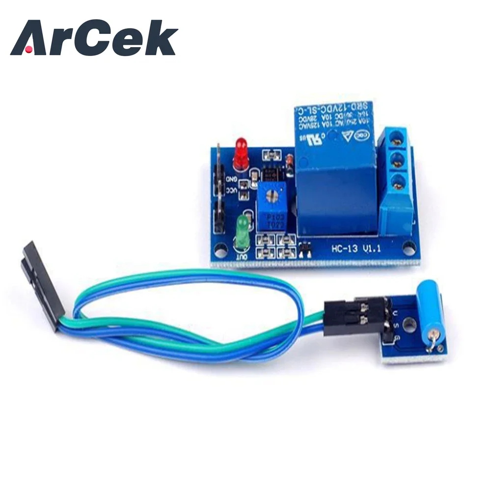 Нормально замкнутый модуль датчика вибрации 5 В 12 релейный 2-в-1 сигнализации