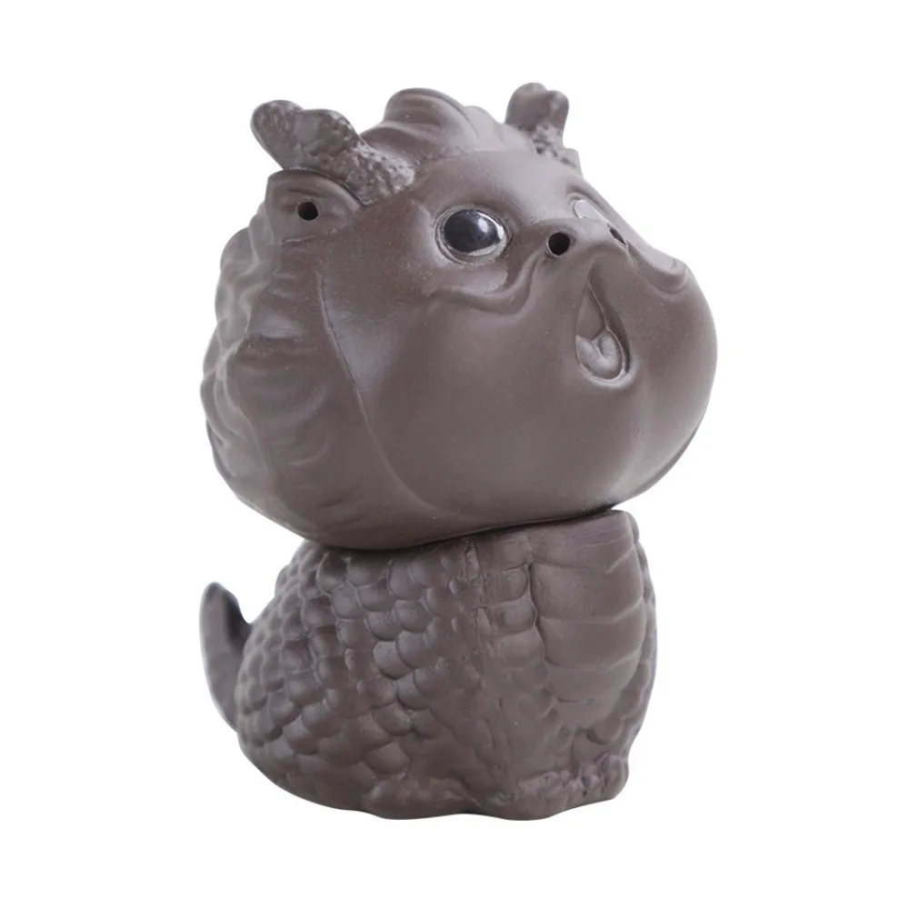 Дракон Фиолетовый Глина Чайный Питомец Милый Талисман Ручной Работы Бог Зверь