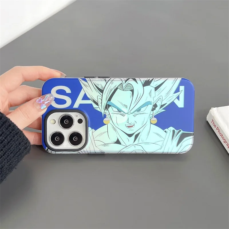 Роскошный лазерный чехол Gokus с аниме драконами шариками для телефона iPhone 15 14 13 12 11