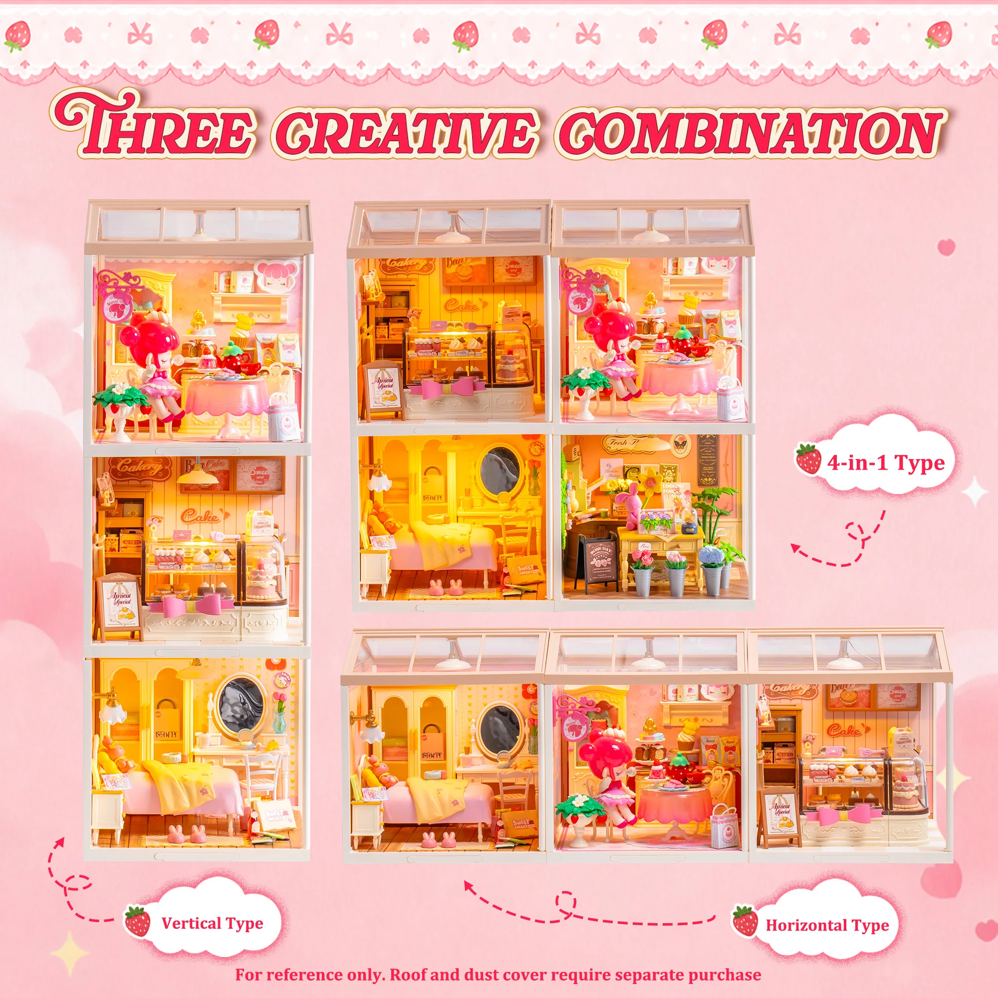ROBOTIME Rolife Nanci Strawberry Teatime Super Creator Kit с фигуркой, расширяемый набор, идеальный подарок на день рождения для подростков от 14 лет и старше. (art.: 3920dd16d3105) - 3920dd16d3105