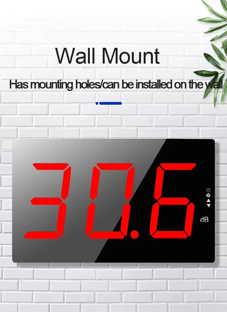 

Цифровой Настенный Измеритель Уровня Звука, Диапазон 30-130 дБ, Тестер Шума, Измерение Громкости