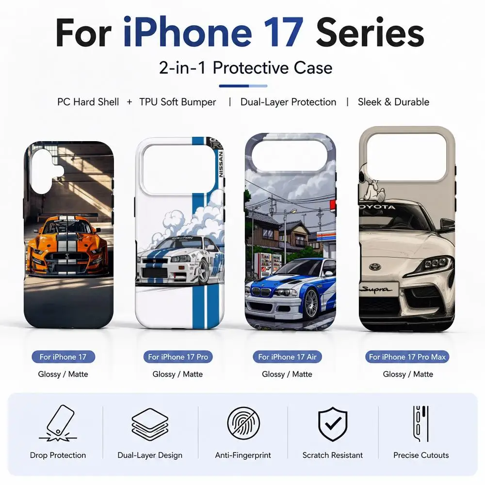 Фото Чехол-накладка 2-в-1 из пленочного материала для iPhone 17, 16, 15, 14, 12, 17 Air, 16e, 13 Pro MAX, 16 Plus №2