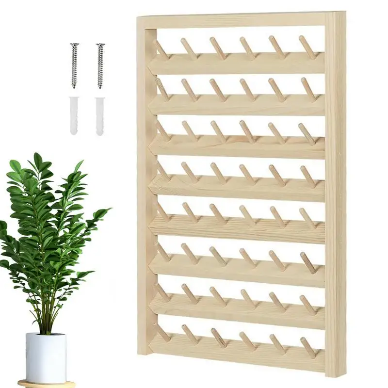 

48/54 Spool Sewing Thread Holder Rack Wood Sewing Thread Stand Organizer Embroidery Storage Rack Holder Bracket