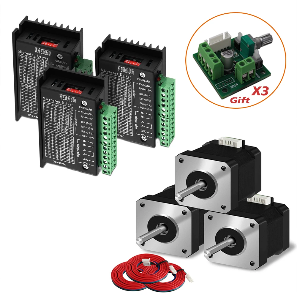 Контроллер шагового двигателя Usongshine TB6600 и 17HS4401 Nema17, 42 двигателя Nema 17, 42 байт, 1,5 А