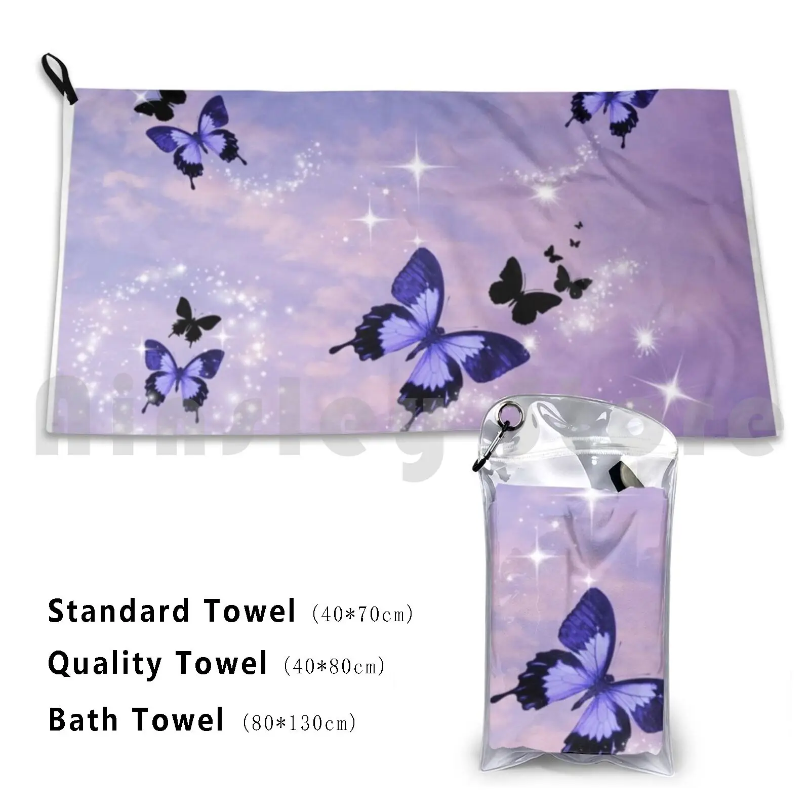 

Towel Y Las Mariposas ( Purple ) 983 Mariposas Butterflies Pretty Blue Glitter Sparkles Fly