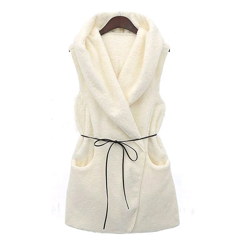

2022 Lamb Lamb Coat Women's Winter Loose and Versatile Warmth Lamb Sleeveless Bow Decorated Sweater Vest Jacket
