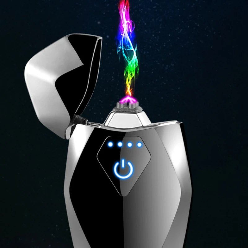 

Plasma Arc Electric Lighter USB Rechargeable LED Windproof Smoking Accessories Cigarette Lighters Gifts For Men Free Shipping