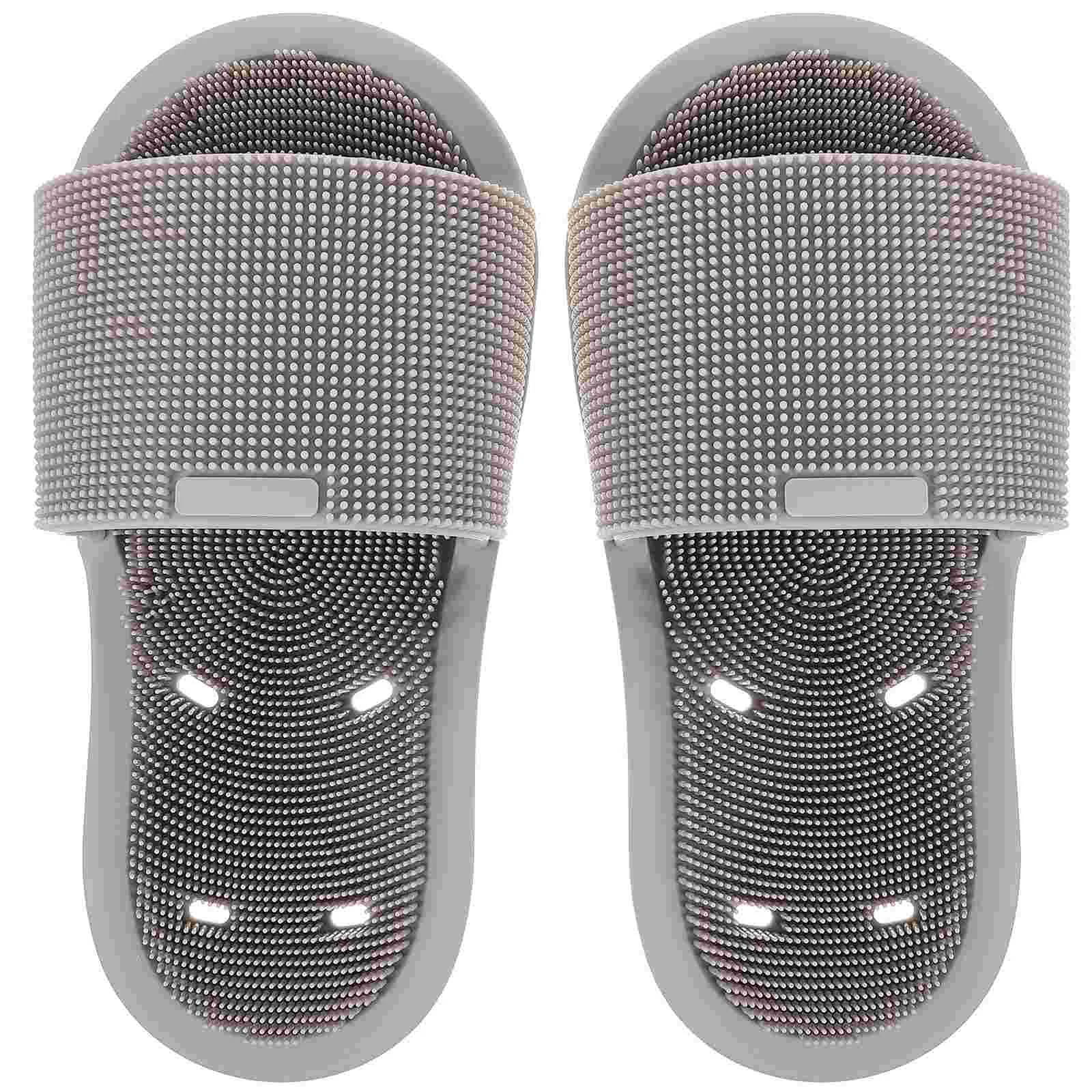 

Anti-slip Massage Shoe Silicone Shower Foot Scrubber Hotel Bedroom Massaging Comfortable Slipper Home Slippers