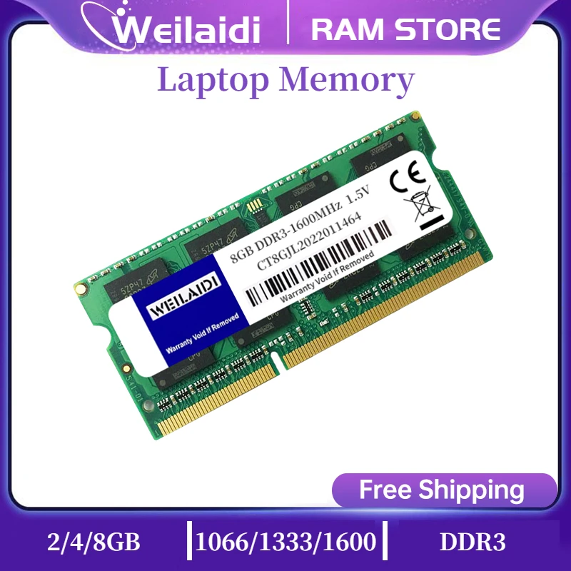 Память DDR3 DDR3L ОЗУ SODIMM 8 ГБ 4 1333 1066 1600 МГц SO-DIMM DDR2 DDR4 PC3 12800S 8500S 10600S 1 35 V - Цена: 2820.64