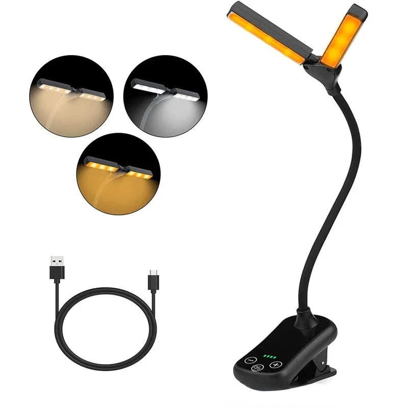 

14-дневная портативная Настольная лампа с зажимом для чтения, 3 цвета