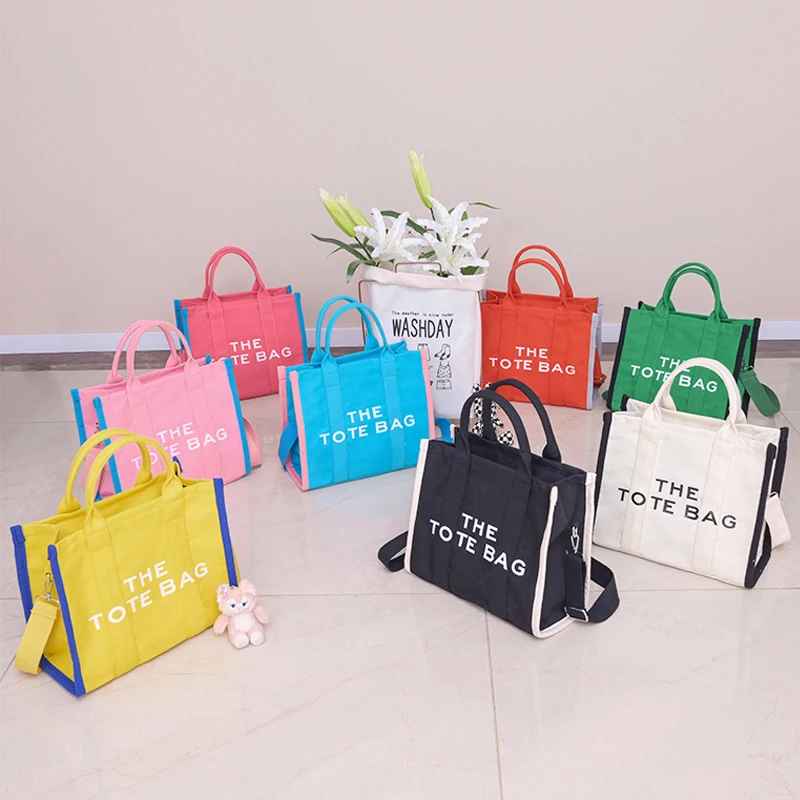 Casual Canvas Large Capacity Tote Bag Women Handbags Designer Letters Shoulder Crossbody Bags Vintage Luxury Big Shopper Bag
