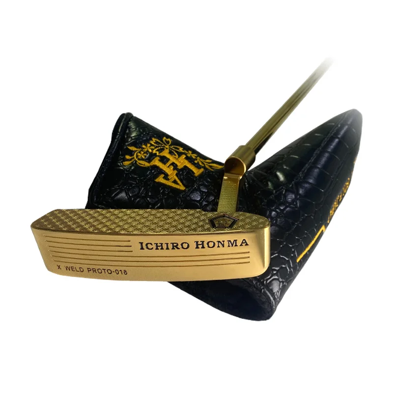 New Ichiro Honma Golf Club Men's Gold Golf Putter with Hood 33/34/35 Inch Steel Shaft