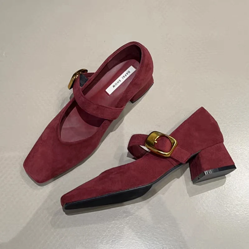 Леопардовые женские туфли Мэри Джейн с квадратным носком замшевые на среднем