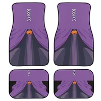 4Pcs Universal Foot Pad Auto Carpet Waterproof Hard-Wearing Cartoon Front Rear Row Car Floor Mat Interior Accessories Halloween
