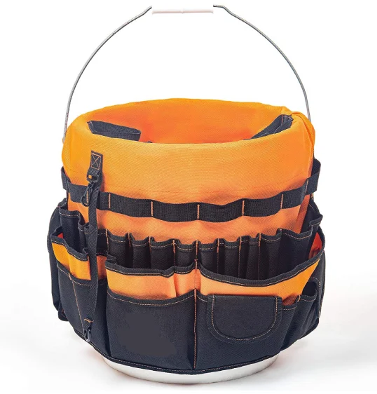 

Hicen Tools Bucket Tool Organizer - 64 Pocket Bucket Caddy for 5 Gallon Buckets - Liner Insert for Construction, Garden, Carpent