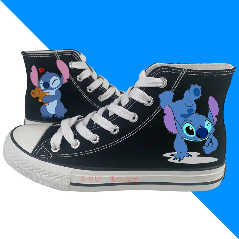 Disney Canvas Shoes Women's Stiffy High-top Black All-match Student Couple Low-top White Slip-on Explosions For Summer men shoes