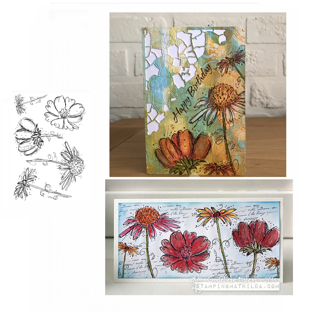 

Verse Bloemen Transparant Clear Siliconen Stempel Seal Voor Diy Scrapbooking Fotoalbum Decoratieve Duidelijke Stempel
