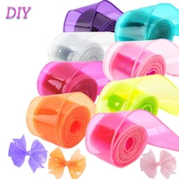 50mm 2yards solid color jelly ribbons pvc ribbon for gift wrap diy hair bow wedding party decoration