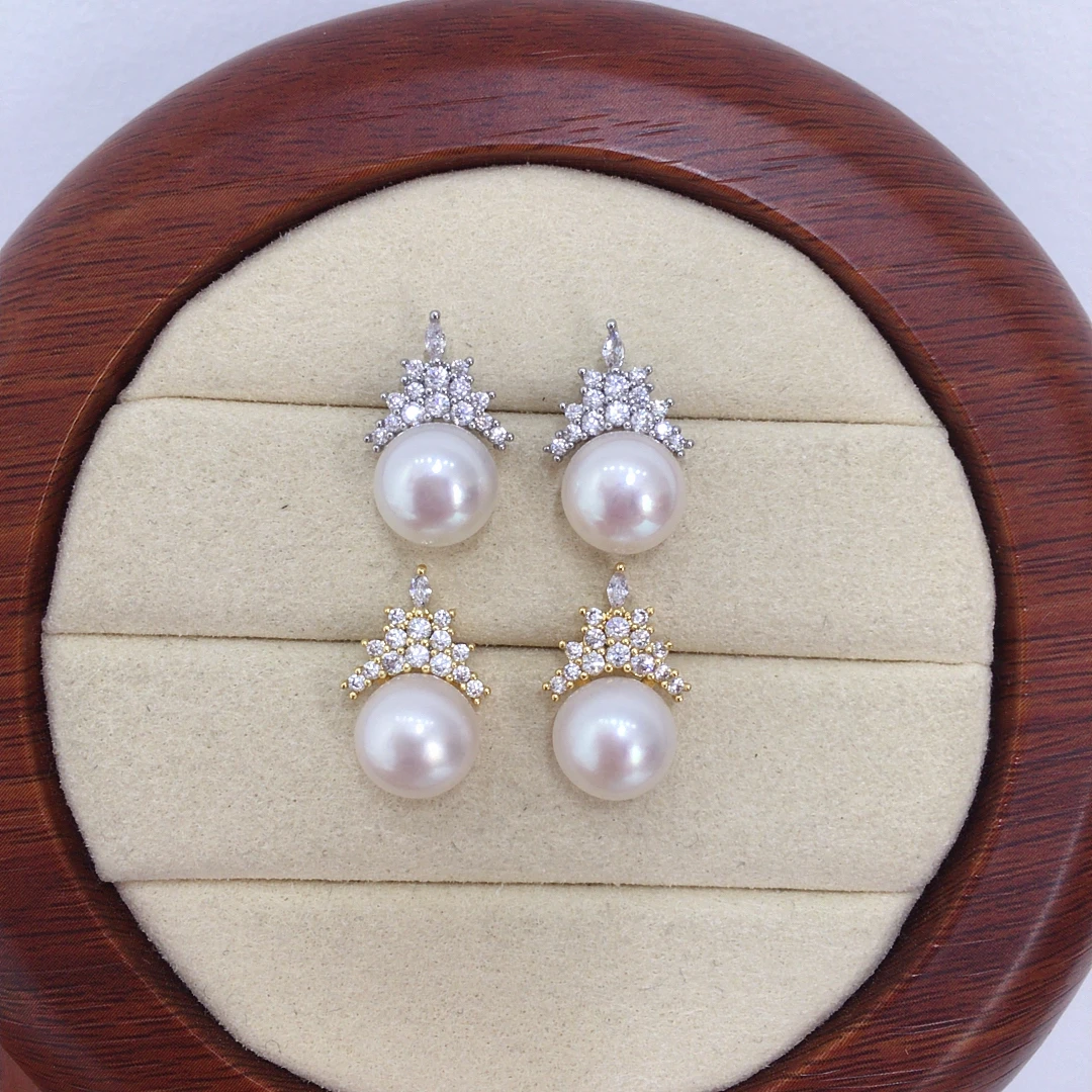 ZHBORUINI высококачественные серьги с натуральным пресноводным жемчугом для женщин