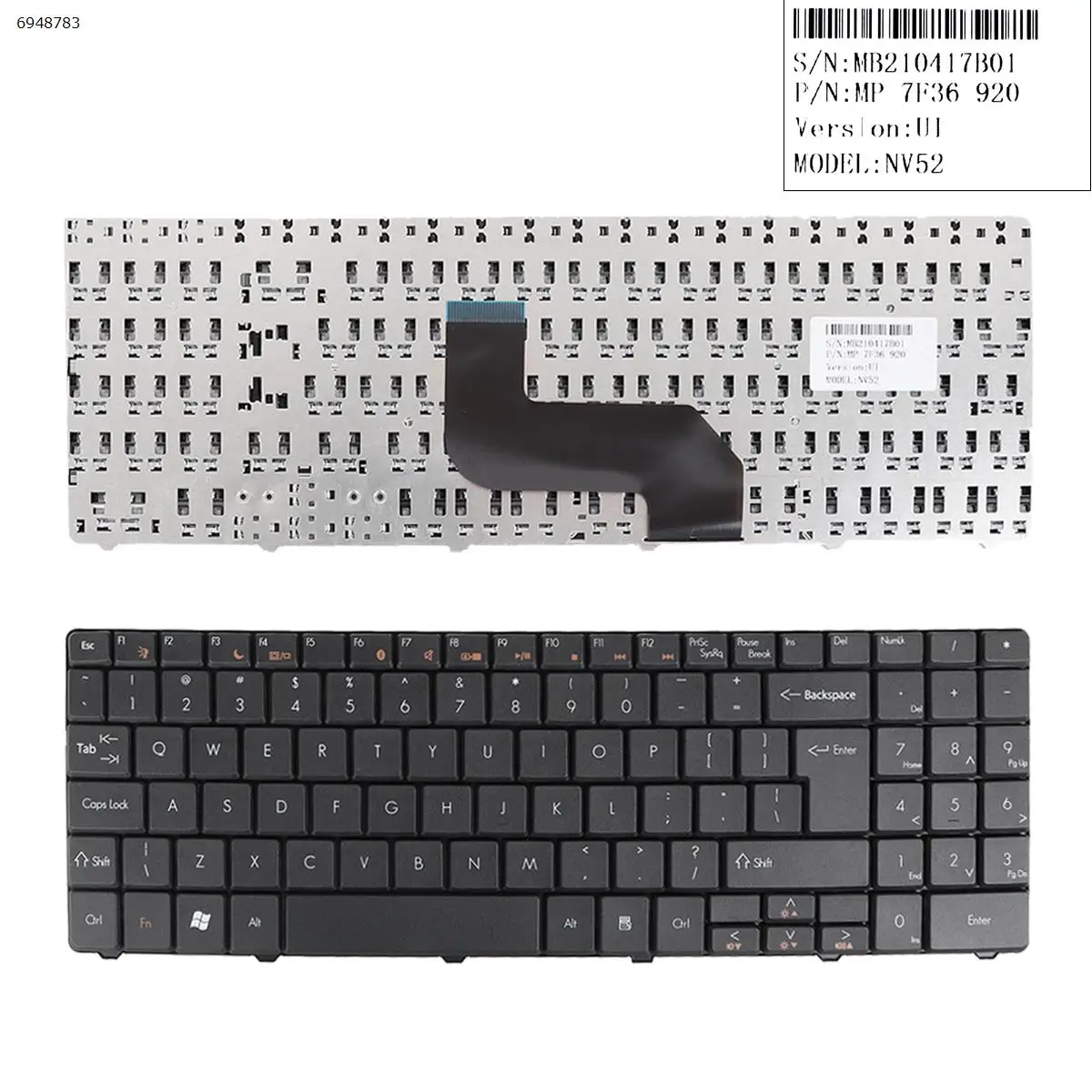 

Клавиатура US для ноутбука Gateway NV59 NE572 NE522 NV59C NE51B NE46R NE71B