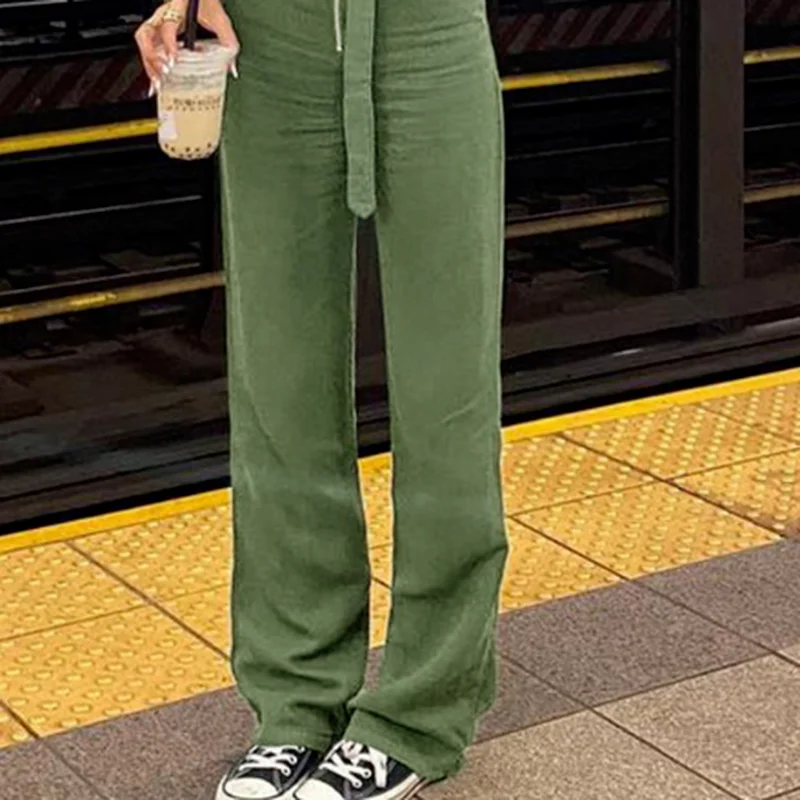 Retro Super Straight Slim Zipper Loose Pants Women Harajuku Y2k Wide Leg Pants High Waist Trousers 2021 New Fashion Pants