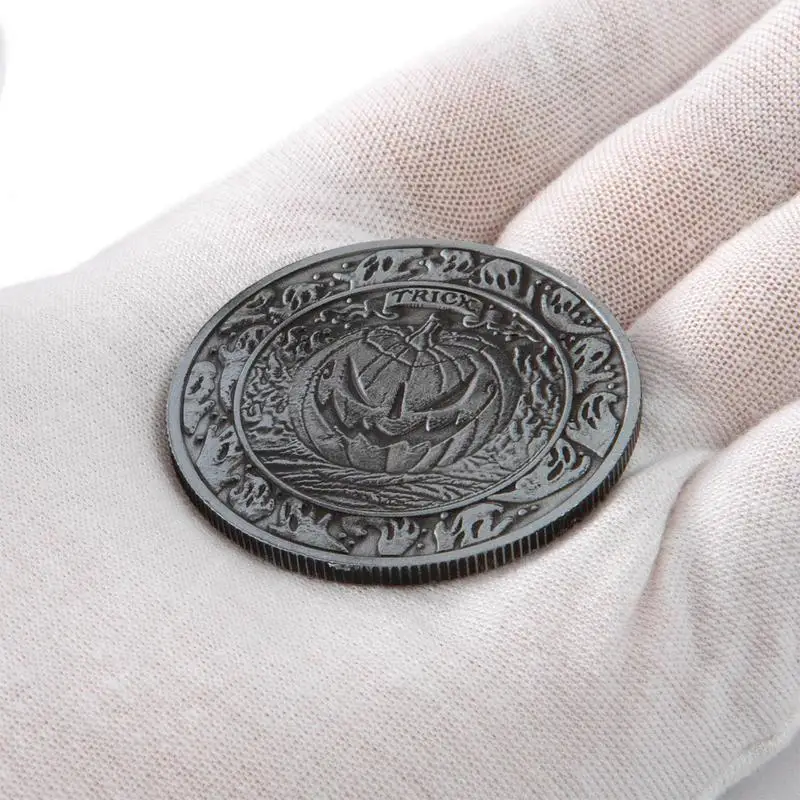 Монета с тыквой на Хэллоуин счастливая монета коллекционная для угощений или