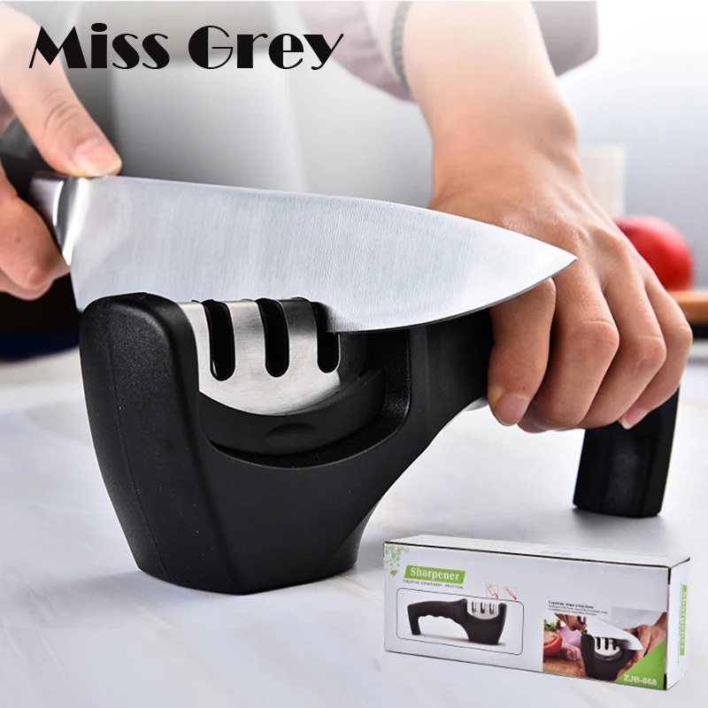 

Professional Knife Sharpener 3 Stages Household Fast Kitchen Knives Whetstone Diamond Ceramic Stone Sharpening Tools Chef Gadget