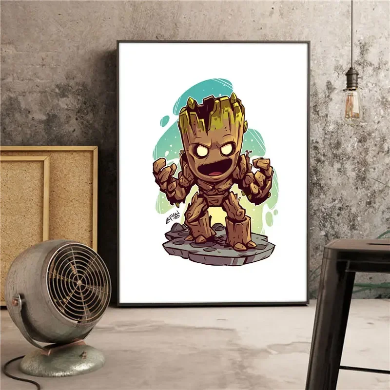 Настенный постер стражи Диснея Картина на холсте с рисунком стены акварелью для